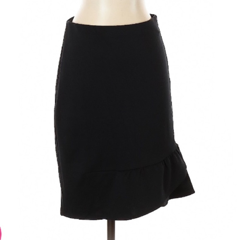 The Limited black, cotton, pencil with ruffle - 0